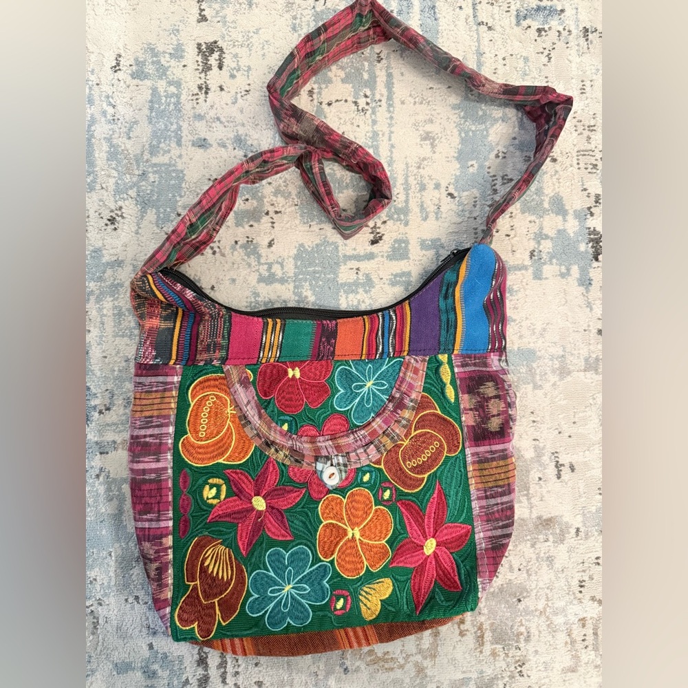 Colorful Floral Embroidered Women's Bag